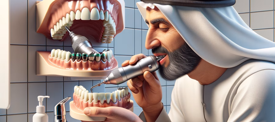 Anleitung zur Verwendung der Munddusche bei Implantaten und Zahnersatz