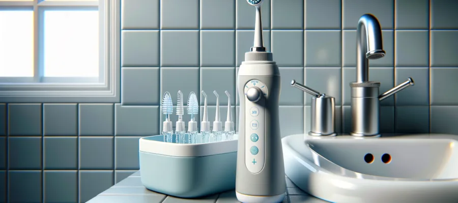 Anleitung zur Wasserdruckregulierung bei der Munddusche fuer sanfte Reinigung